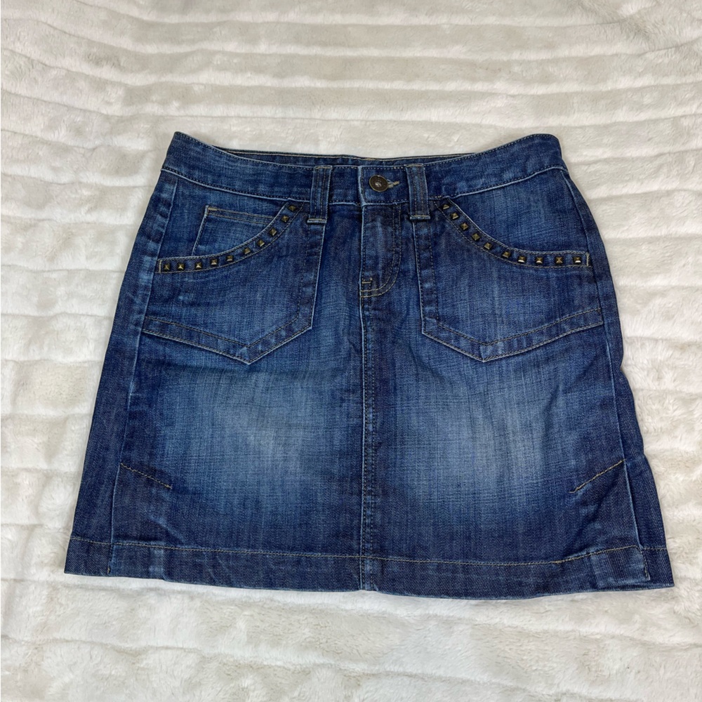 Calvin Klein Jeans 2/4/6 Studded Front Denim Mini Summer Grunge Rock Jean Skirt